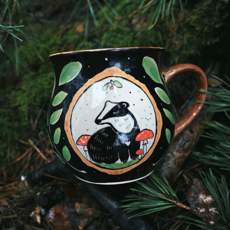 Borsuk w lesie - kubek 500 ml