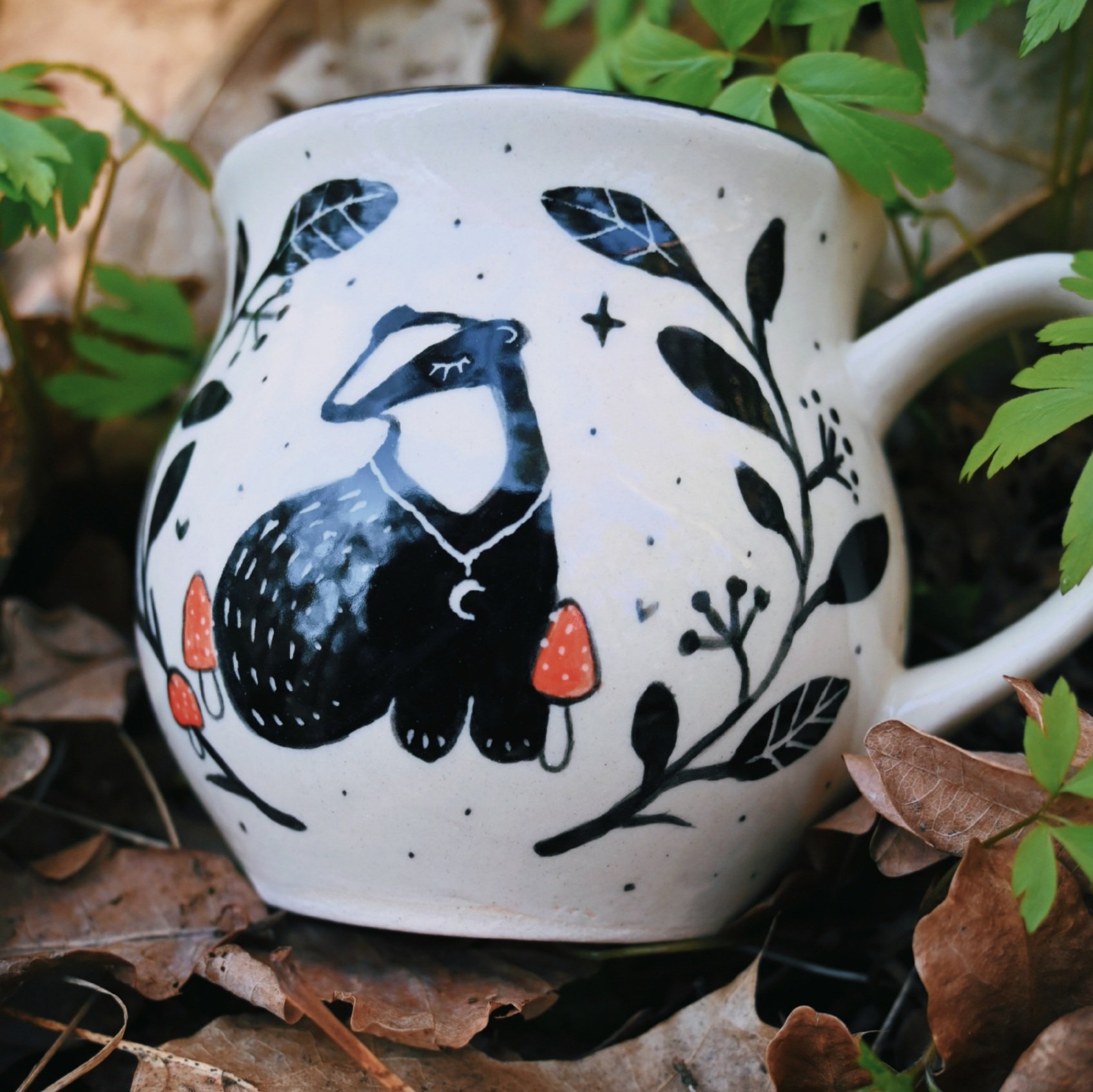 Borsuk - biały kubek 350 ml - obrazek 3