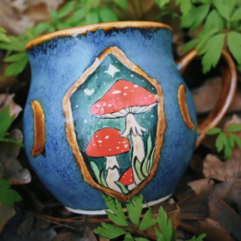 Muchomory - niebieski kubek 350 ml